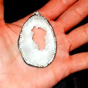 White Geode charm